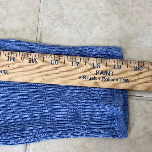 Chico’s Ribbed Boxy Knit Blouse Top women’s Size Large blue pull over 3/4 sleeve - Picture 13 of 13